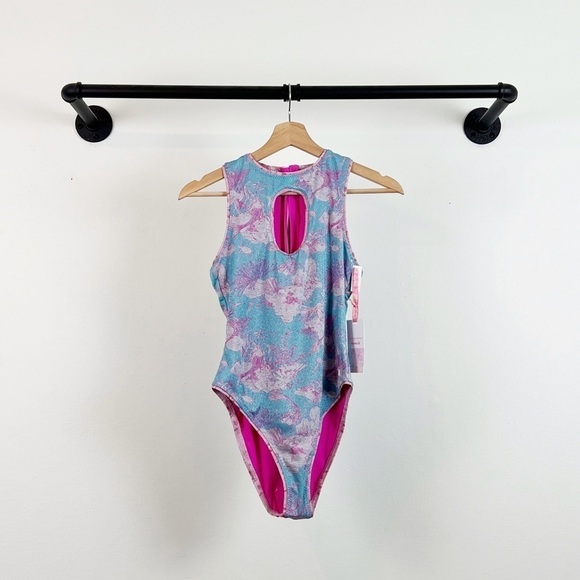 NWT LoveShackFancy x Hurley Under The Sea Moderate Keyhole One Piece Swimsuit - Picture 6 of 10